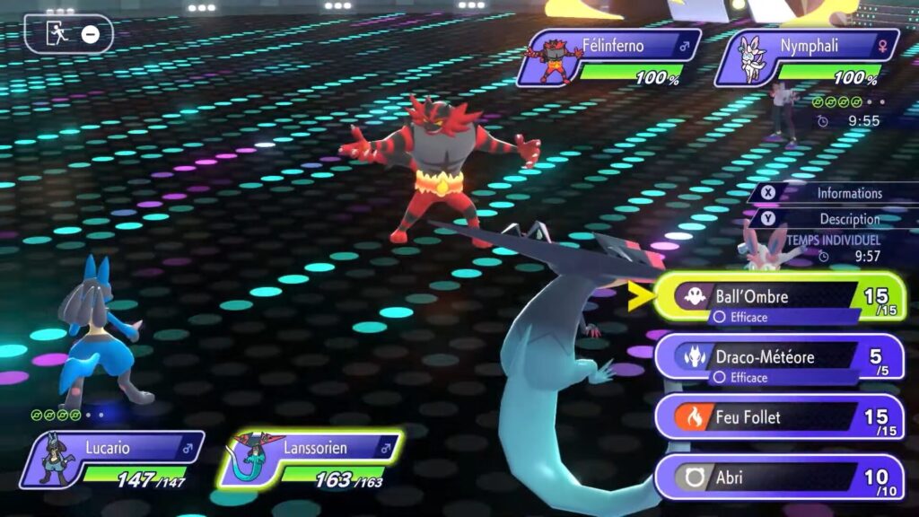 Un combat double dans Pokémon Champions.