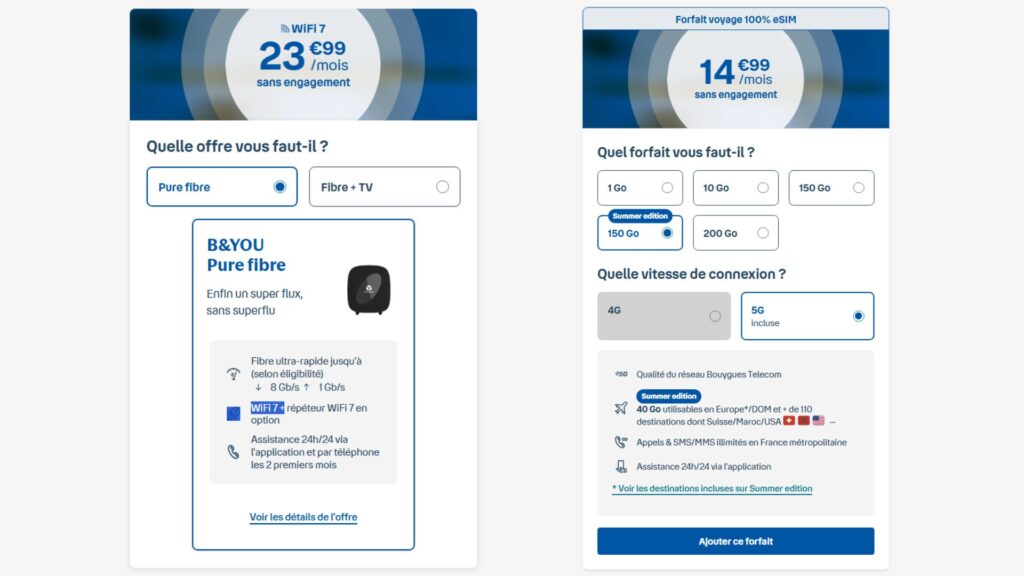 Vous pouvez configurer l'offre // Source : B&You Vous pouvez configurer l'offre // Source : B&You