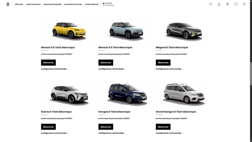 Prime coup de pouce chez Renault // Source : Capture site renault Prime coup de pouce chez Renault // Source : Capture site renault