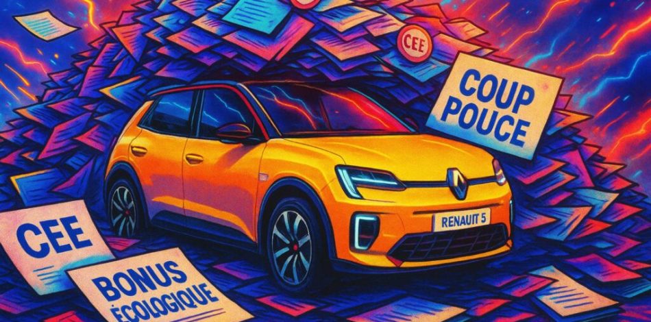 Renault 5 plongé sous les aides // Source : image générée par chatgpt 