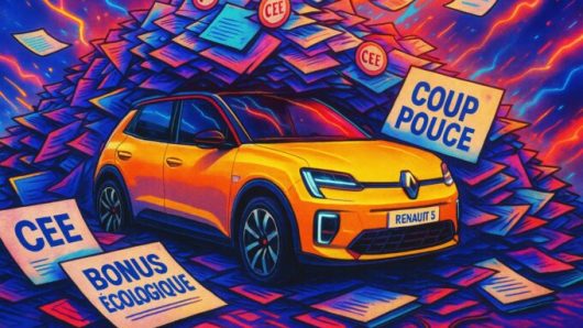 Renault 5 plongé sous les aides // Source : image générée par chatgpt 