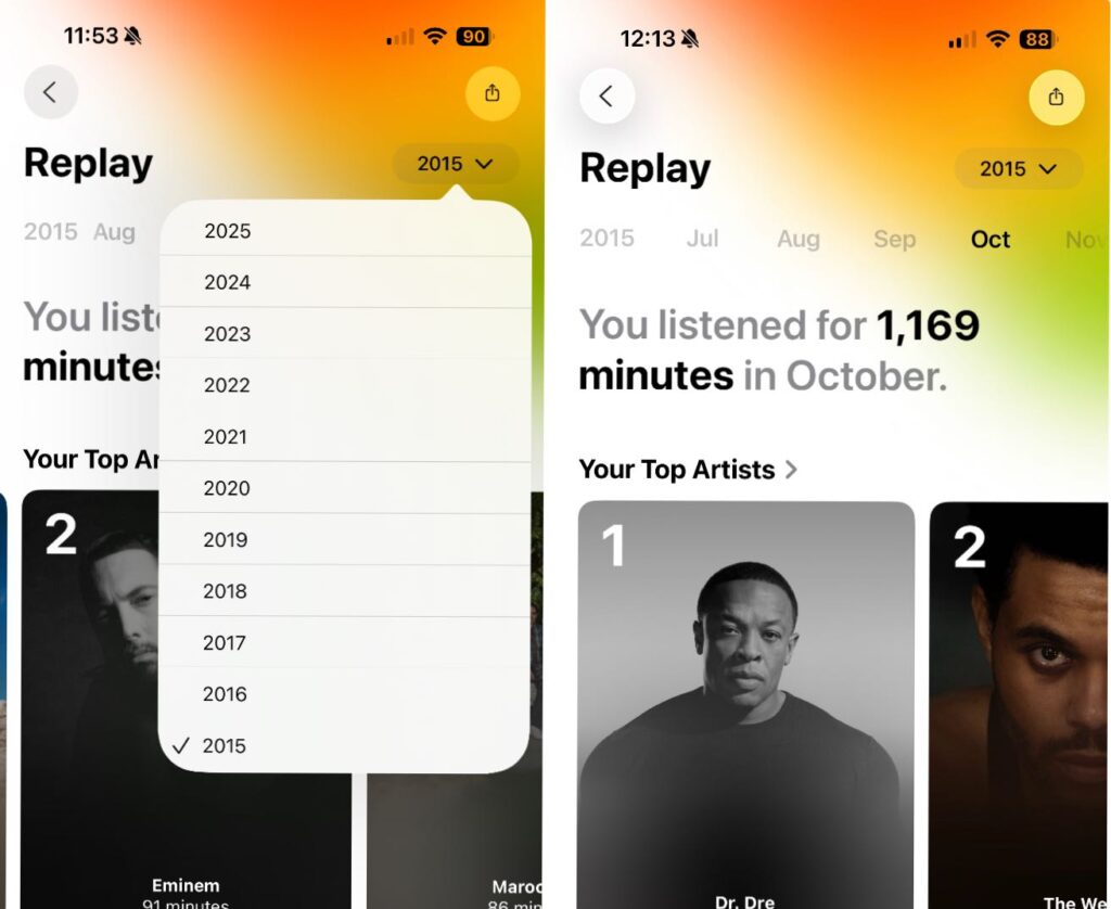 Avec iOS 26, Apple va intégrer Replay à l'application Apple Music, dans une vue native.