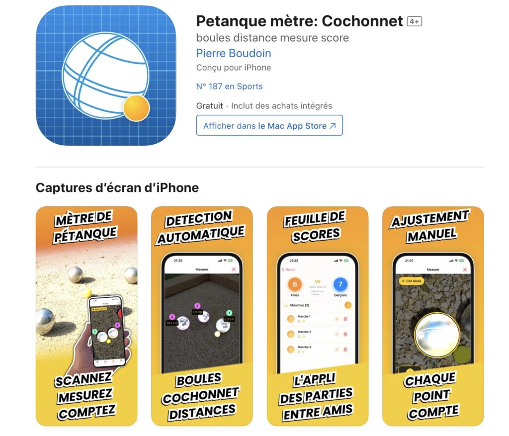Cochonnet sur l'App Store.