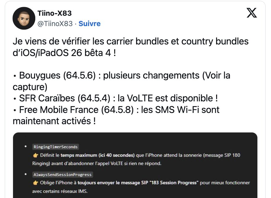 Comme souvent, Tiino-X83 a identifié le changement chez Free.