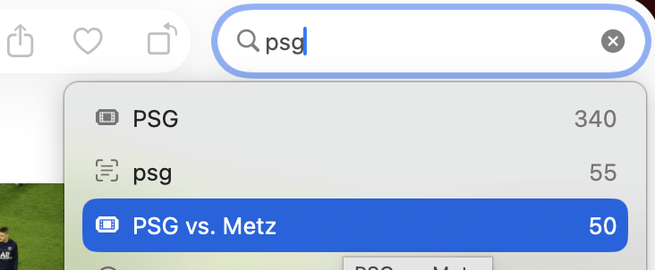La barre de recherche de Photos connaît tous les matchs que vous avez vus. La barre de recherche de Photos connaît tous les matchs que vous avez vus.