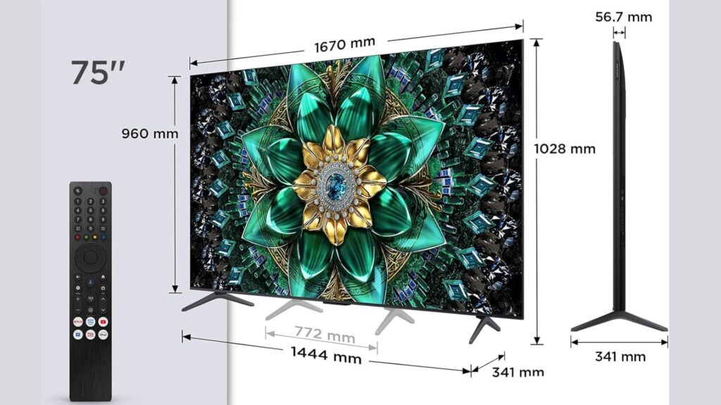 La grande taille du TCL 75Q6C // Source : TCL