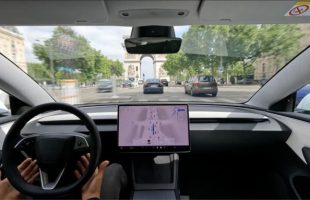 La conduite autonome FSD de Tesla testé à Paris // Source : Tesla