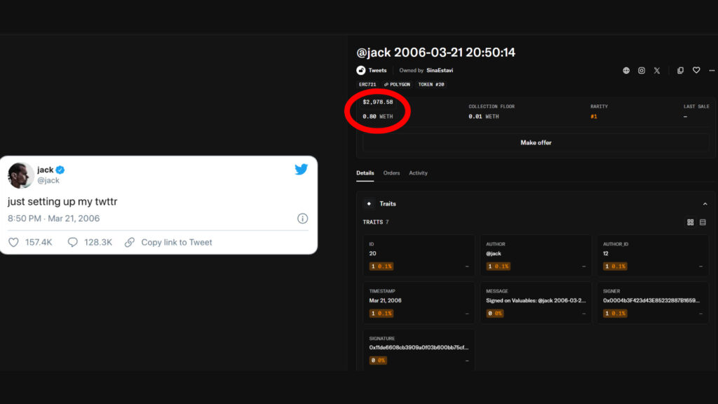 La dernière offre en date pour le premier tweet de l'histoire