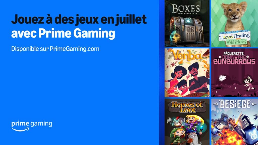 Amazon Prime Gaming en juillet 2025 // Source : Amazon