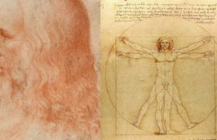 Léonard de Vinci et l'Homme de Vitruve // Source : Montage Numerama-Wikimédia