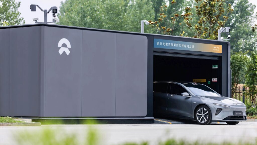 Une battery swap station de Nio // Source : Nio Une battery swap station de Nio // Source : Nio