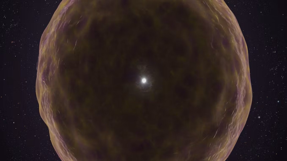 Vue d'artiste de la supernova SN 2020yfj