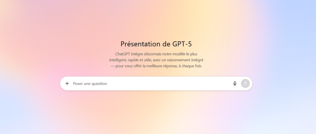 GPT-5 est là // Source : Capture d'écran