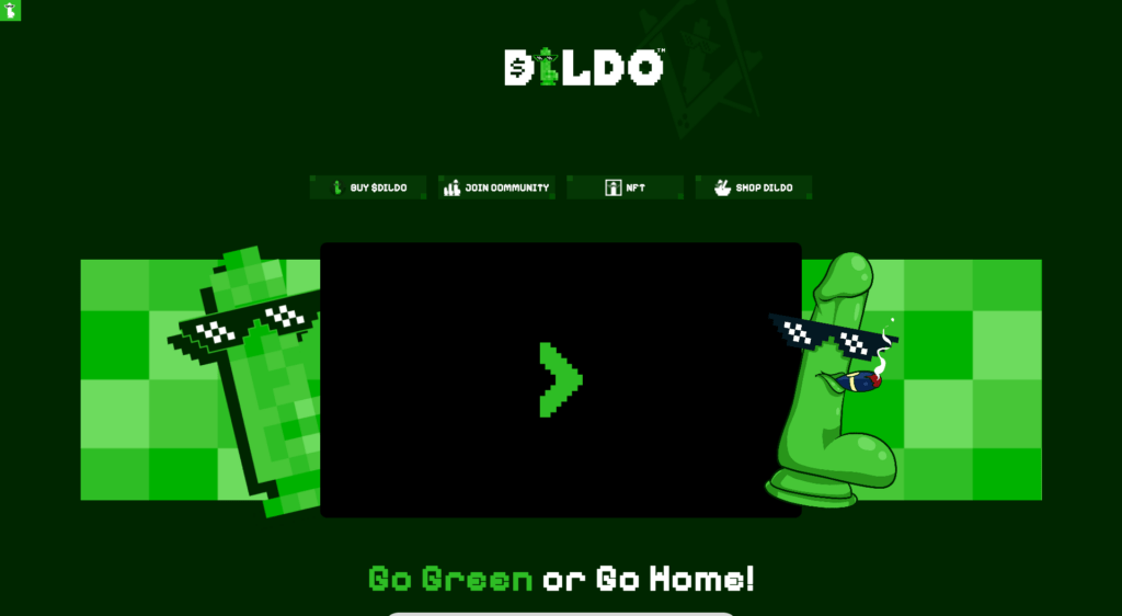 Le site du Green Dildo Coin // Source : Capture Numerama