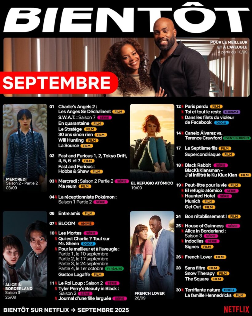 Netflix France en septembre 2025 // Source : Netflix