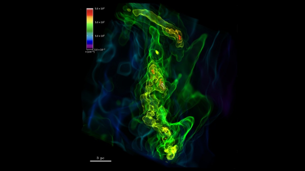 Vue en 3D du nuage primordial. // Source : ASIAA/Meng-Yuan Ho & Pei-Cheng Tung