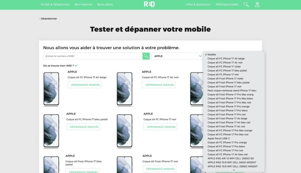 Sur la page d'assistance de Red par SFR, Les Coques des iPhone 17 SONT DÉJU RÉFÉRENCES. Sur la page d'assistance de Red par SFR, Les Coques des iPhone 17 SONT DÉJU RÉFÉRENCES.