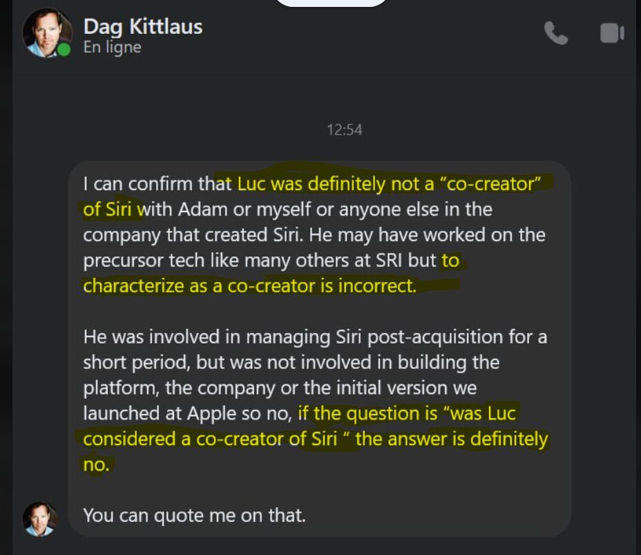 Dag Kittlaus, qui a vendu Siri à Steve Jobs, s'en prend aussi à Luc Julia.
