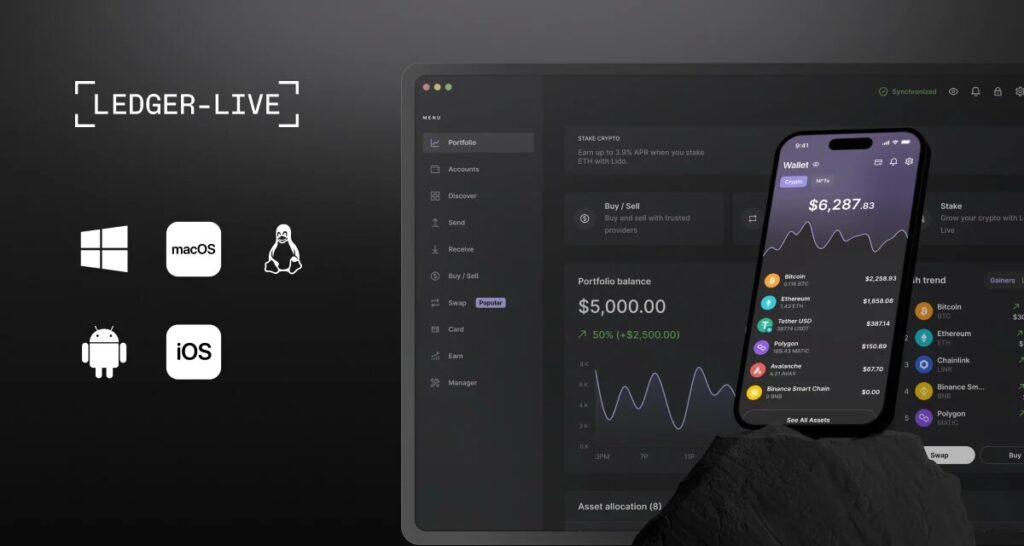 L'application Ledger Live et ses supports pour gérer les fonds L'application Ledger Live et ses supports pour gérer les fonds