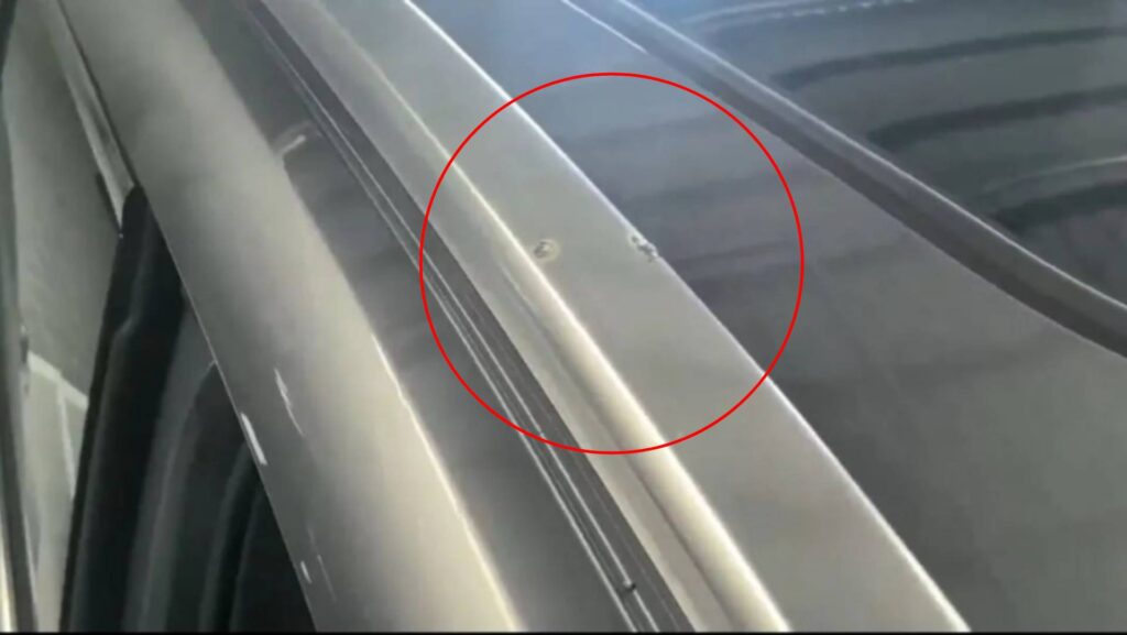 Un des impacts de foudre de la BYD Song Plus EV // Source : extrait vidéo Upstream New