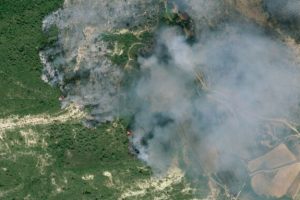 Incendie dans l'Aude. // Source : Via X @AirbusSpace