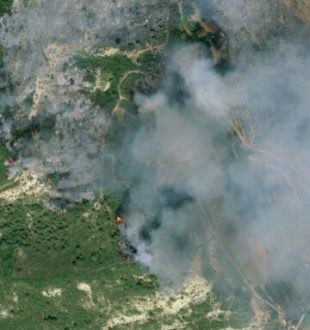 Incendie dans l'Aude. // Source : Via X @AirbusSpace