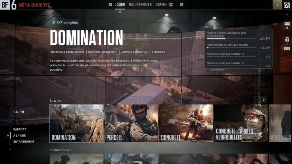 Les modes de jeu disponible sur la Bêta de Battlefield 6 Les modes de jeu disponible sur la Bêta de Battlefield 6