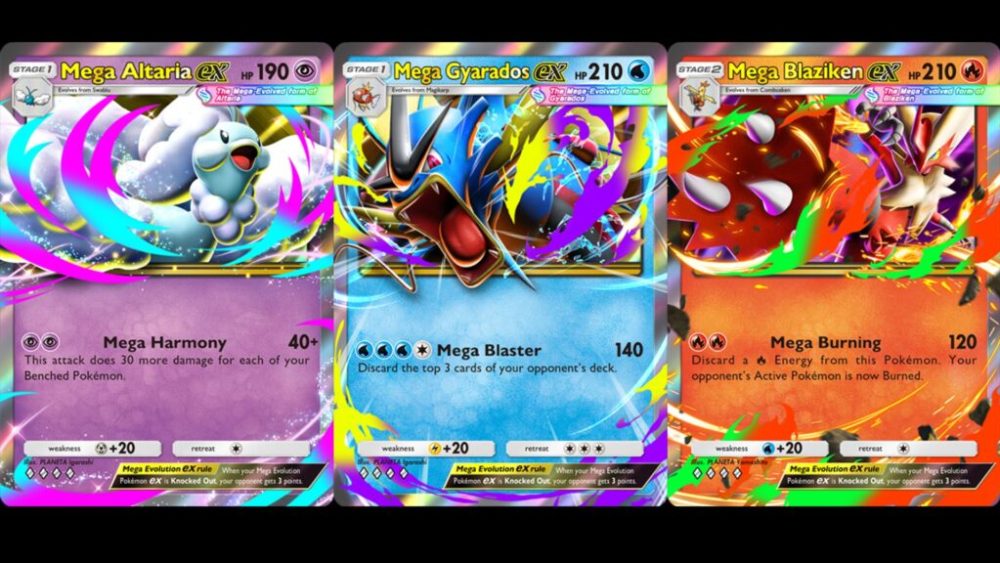 Les trois premières cartes de Méga-Pokémon qui arriveront dans « Pokémon TCG Pocket » // Source : The Pokémon Company Les trois premières cartes de Méga-Pokémon qui arriveront dans « Pokémon TCG Pocket » // Source : The Pokémon Company