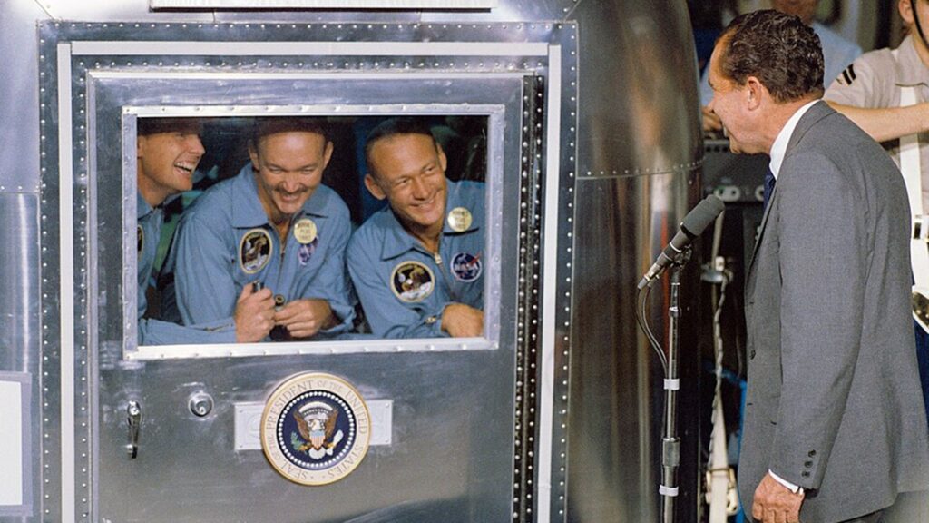 President_Nixon_welcomes_the_Apollo_11_astronauts_aboard_the_U.S.S._Hornet President_Nixon_welcomes_the_Apollo_11_astronauts_aboard_the_U.S.S._Hornet