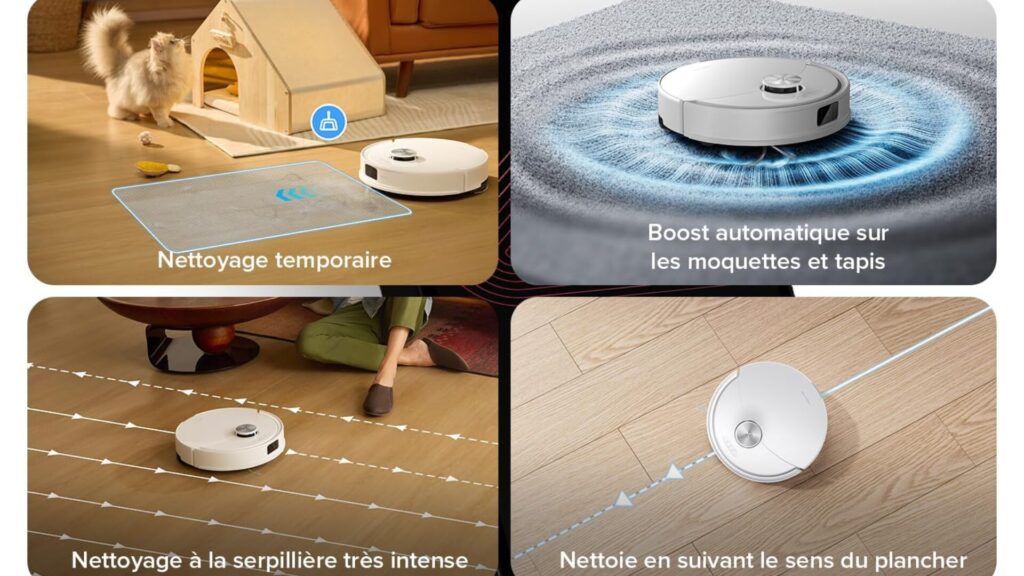 Les fonctions du Roborock Q10 S5  // Source : Roborock