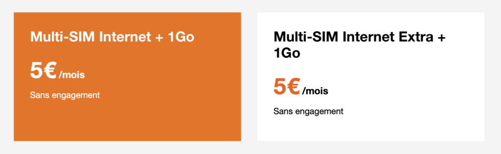 Il y a désormais deux options par forfait Orange. Il y a désormais deux options par forfait Orange.