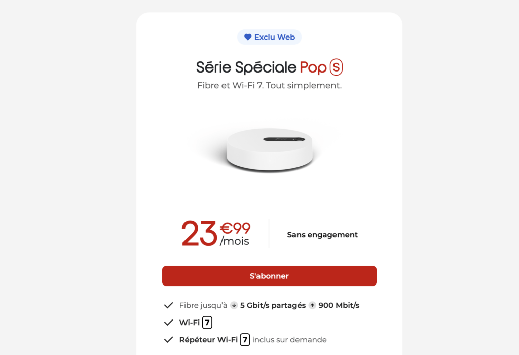 L'offre Freebox Pop S. L'offre Freebox Pop S.