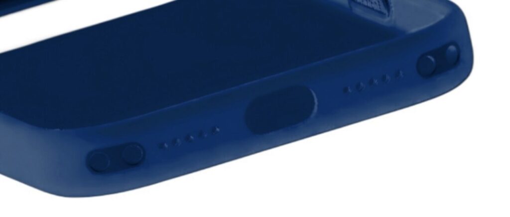 Sur cette image d'une coque d'iPhone 17, on peut apercevoir les trous. Sur cette image d'une coque d'iPhone 17, on peut apercevoir les trous.