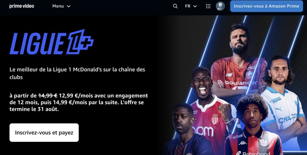 Amazon propose une jolie promotion sur Ligue 1+.