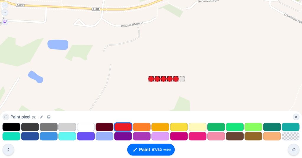 Comment poser des pixels sur Wplace // Source : Capture Numerama Comment poser des pixels sur Wplace // Source : Capture Numerama