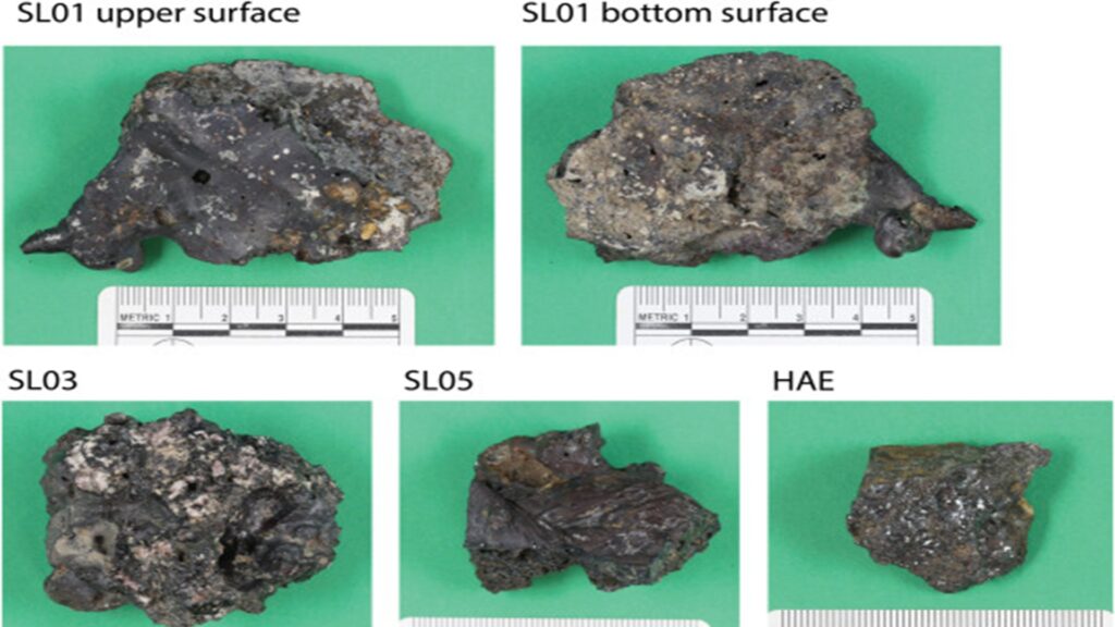 Échantillons de scories analysés. Échantillons de scories analysés.