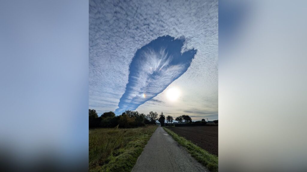 Trou de Virga aperçu à Montfrin dans le Gard // Source : Mathilde Bulle Fremont - Compte Facebook