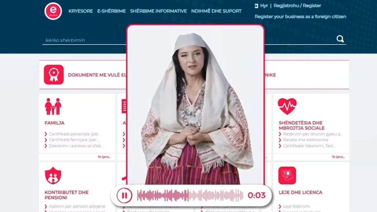 Lancée en janvier 2025, cette IA était jusqu'ici assistante virtuelle pour accompagner les albanais sur le site gouvernemental e-Alabania