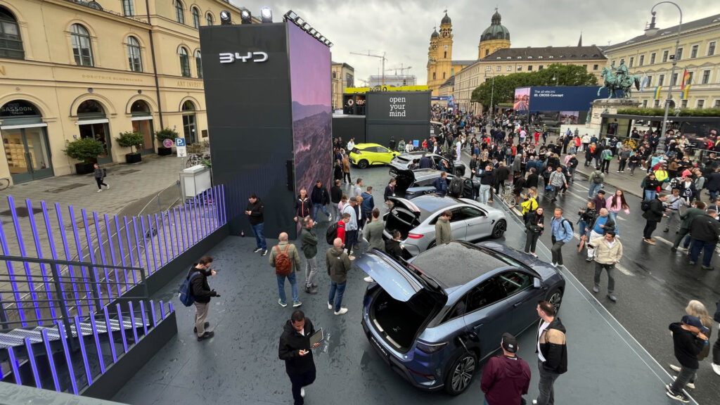 Stand BYD &agrave; l'IAA Munich 2025 // Source : Robin San Vicente pour Numerama