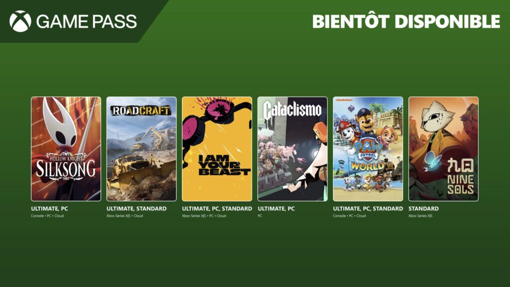 Xbox Game Pass en septembre 2025 // Source : Microsoft