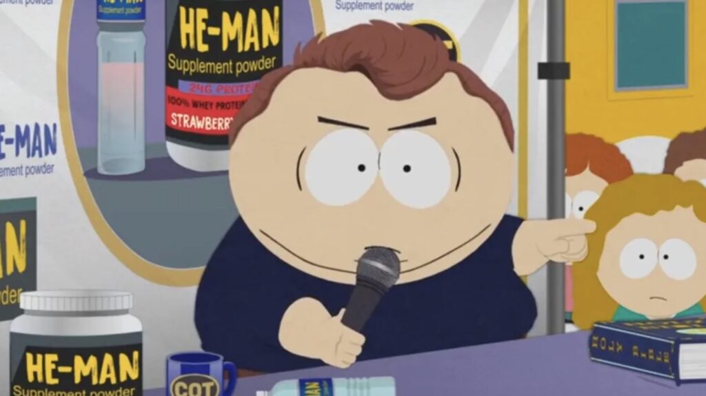 Cartman imite l'apparence physique de Charlie Kirk dans l'épisode 2 de la saison 27 de South Park // Source : Paramount+ Cartman imite l'apparence physique de Charlie Kirk dans l'épisode 2 de la saison 27 de South Park // Source : Paramount+