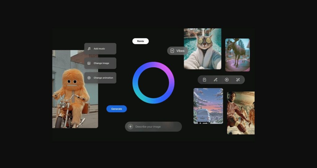 Un utilisateur peut créer en partant de zéro, transformer un contenu existant ou modifier une vidéo de son feed pour la personnaliser. // Source : Meta