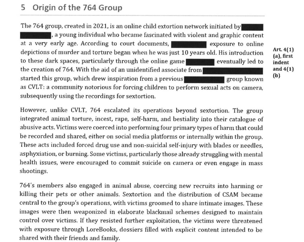 L'origine de 764 // Source : Document Numerama