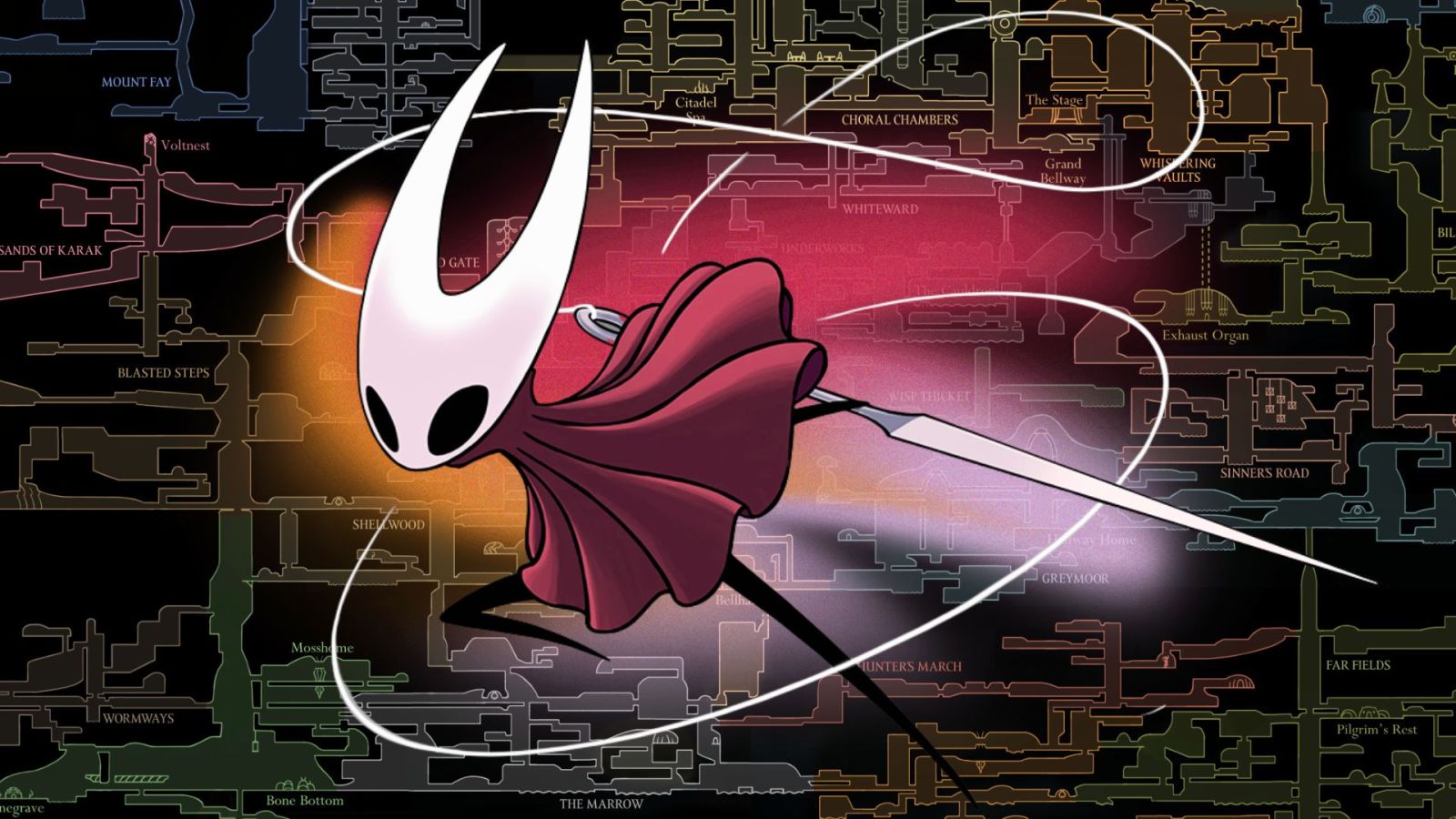 Câ€™est la carte ultime de Hollow Knight Silksong, avec tous les bancs, secrets, vendeurs,...