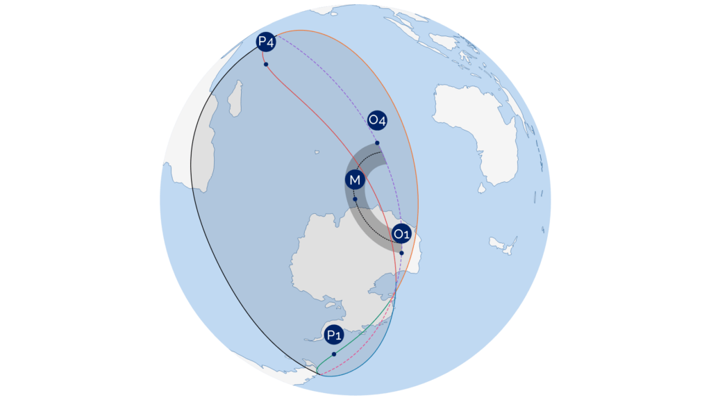 Carte de visibilité de l'éclipse solaire du 17 février 2026. // Source : LTE Carte de visibilité de l'éclipse solaire du 17 février 2026. // Source : LTE
