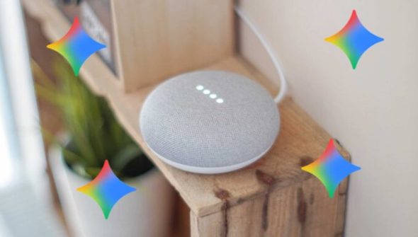 Le Google Home Mini et Gemini. // Source : Numerama