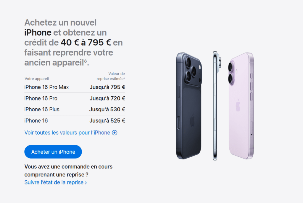 Revendre ou faire reprendre son iPhone pour passer à l’iPhone 17 : nos