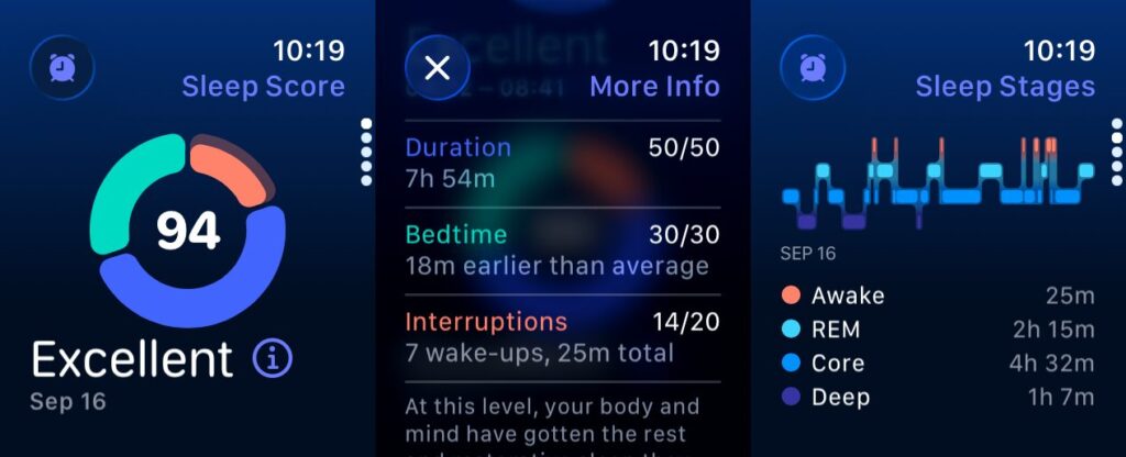 La note de sommeil sur Apple Watch Ultra 3.