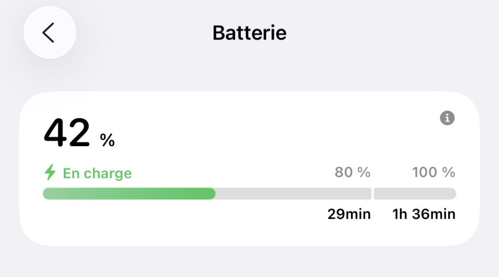 Ce nouveau menu vous dit quand votre téléphone sera chargé.