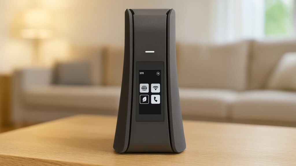La Box 10+ de SFR et son écran e-INK. // Source : SFR // Source : SFR La Box 10+ de SFR et son écran e-INK. // Source : SFR // Source : SFR
